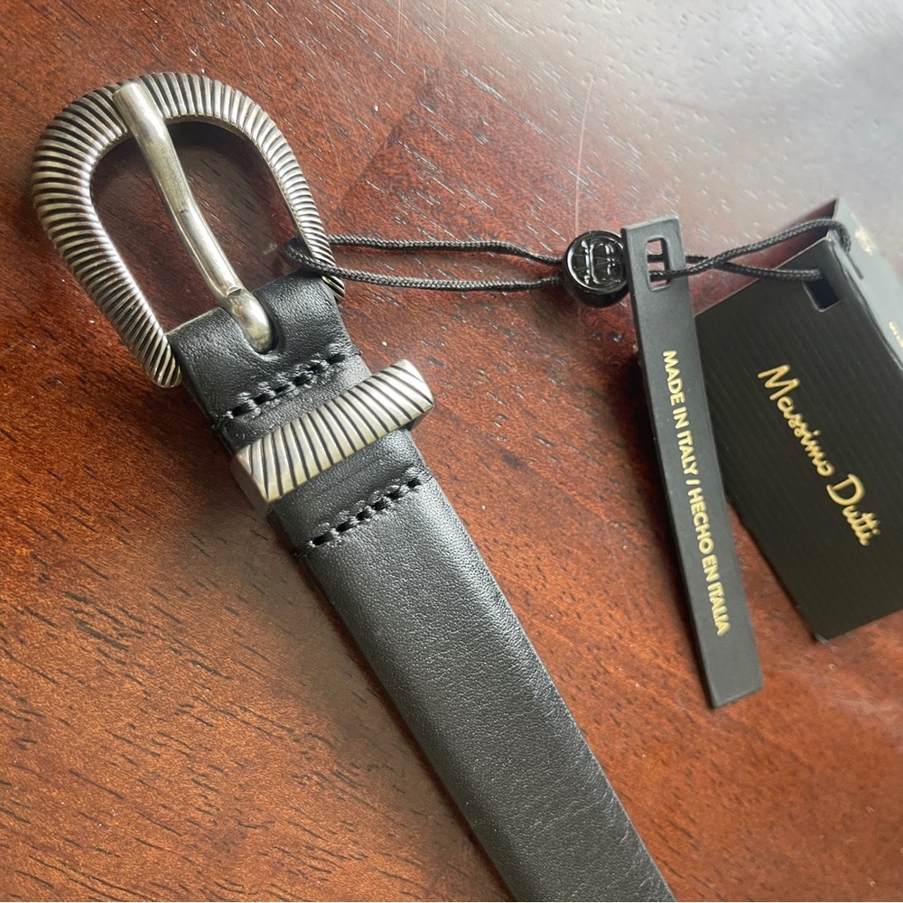 Massimo Dutti Skinny black western style belt Small